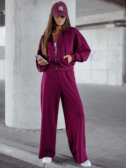 Ženski dvodijelni trenirke komplet na patent bordo Bolf 821109