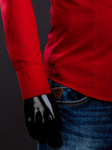 Crvena elegantna muška košulja s dugim rukavima Bolf 1703A