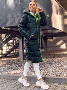 Zelena duga prošivena ženska zimska jakna s kapuljačom Bolf J9063