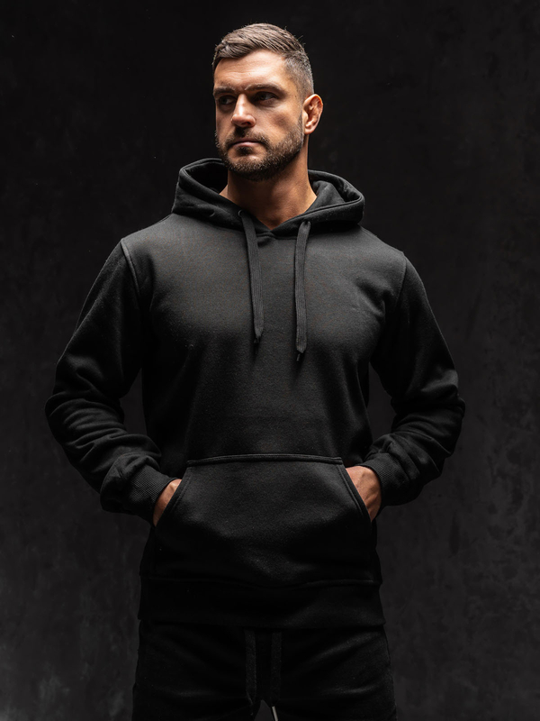 Muška dukserica s kapuljačom crna klokan Bolf 2009A1