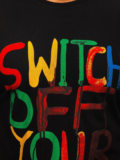 Muška majica s printom crna Bolf 1181