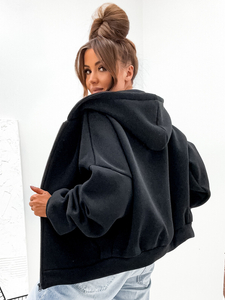 Ženska podstavljena hoodica s kapuljačom crna Bolf 821112