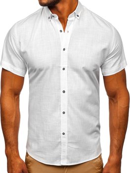 Bijela pamučna košulja muška kratkih rukava Bolf 20501