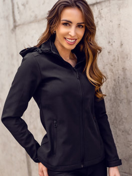 Crna jakna ženska prijelazna softshell Bolf HH018