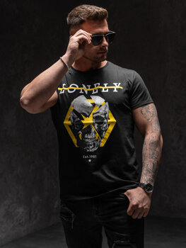 Crna majica muška s printom Bolf Y70011