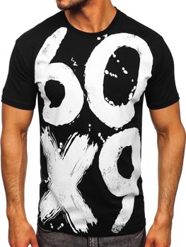 Crna muška majica s printom Bolf 0303