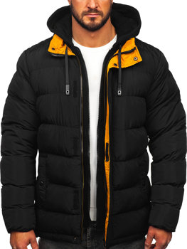 Crna muška prošivena zimska jakna Bolf 7145