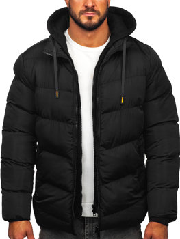 Crna muška prošivena zimska jakna Bolf 7325