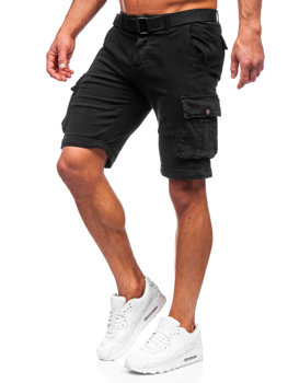 Crne muške cargo kratke hlače s remenom Bolf MP0109N
