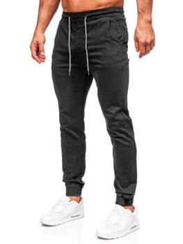 Crne muške hlače od materijala jogger Bolf KA6792
