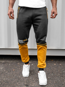 Crne s printom sportske muške hlače Bolf AM85A