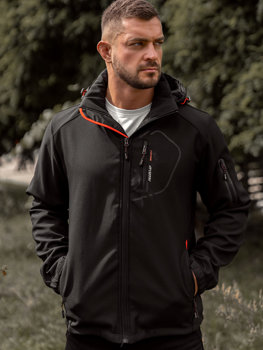 Crno-narančasta muška prijelazna jakna softshell Bolf WX088A