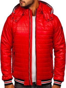 Crvena prijelazna muška jakna prošivena Bolf 6191