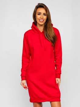 Crvena ženska duga majica s kapuljačom Bolf YS10005-A