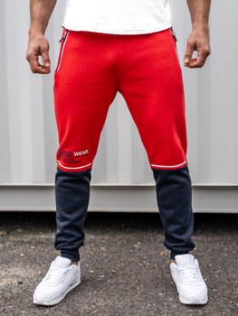 Crvene s printom sportske muške hlače Bolf AM85A