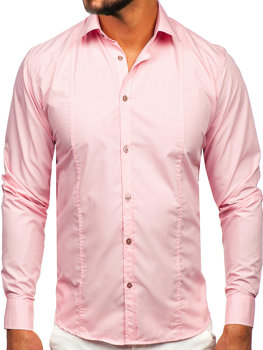Elegantna muška košulja dugih rukava ružičasta Bolf 6944