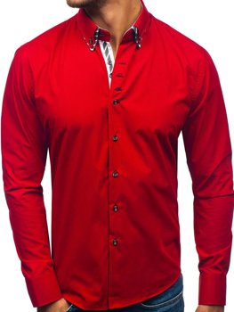 Košulja muška dugih rukava crvena Bolf 3762