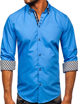 Košulja muška dugih rukava plava Bolf 3762