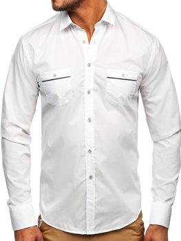 Košulja muška elegantna dugih rukava bijela Bolf 5792