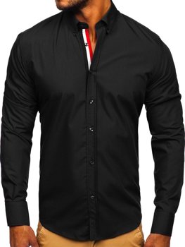 Košulja muška elegantna dugih rukava crna Bolf 3713