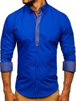 Košulja muška elegantna dugih rukava plava Bolf 3725