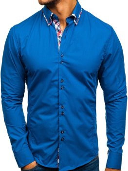 Košulja muška elegantna dugih rukava plava Bolf 4704-1