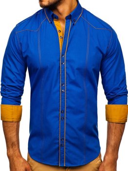 Košulja muška elegantna dugih rukava plava Bolf 4777