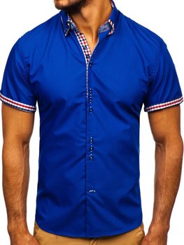 Košulja muška elegantna kratkih rukava plava Bolf 3507