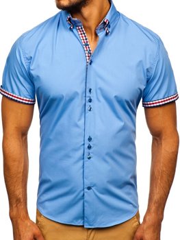 Košulja muška elegantna kratkih rukava svijetloplava Bolf 3507