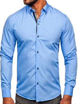 Košulja muška elegantna rugih rukava plava Bolf 5796-1