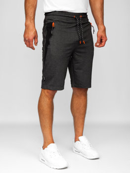 Kratke sportke hlače muške crno-narančaste Bolf Q3876