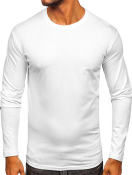 Longsleeve majica muška bez printa bijela Bolf 1209