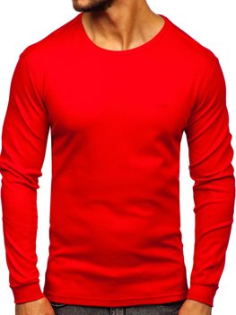 Longsleeve majica muška bez printa crvena Bolf 145359