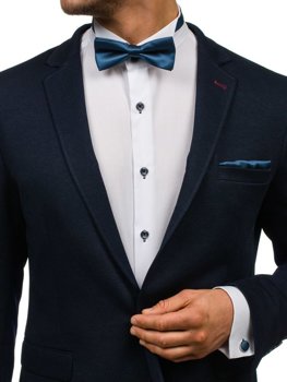 Muški set leptir kravata, manšete, maramica tamnoplavi Bolf MSP01