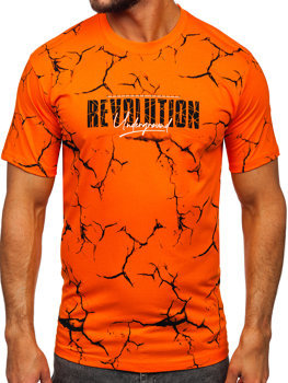 Narančasta muška pamučna majica Bolf 14717
