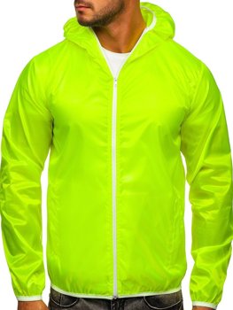 Neon-žute prijelazna jakna muška vjetrovka s kapuljačom BOLF 5060