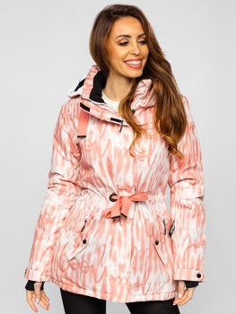 Ružičasta jakna zimska ženska s kapuljačom Bolf B2393