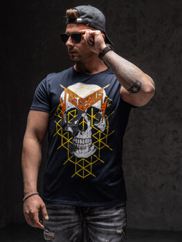 Tamnoplava majica muška s printom Bolf Y70002