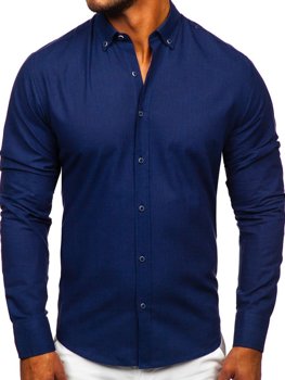 Tamnoplava pamučna košulja muška dugih rukava Bolf 20701