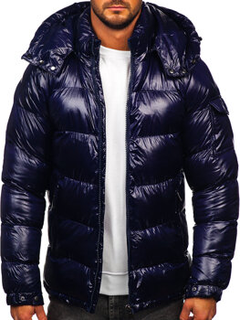 Tamnoplava prošivena zimska jakna muška Bolf 9976