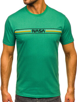 Zelena pamučna muška majica kratkih rukava sa printom Bolf 5052
