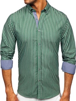 Zelena prugasta košulja muška dugih rukava Bolf 20731