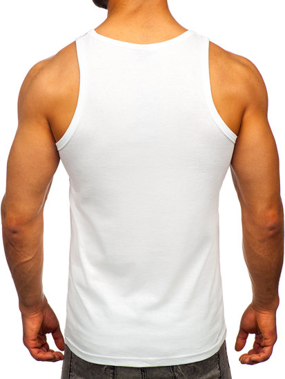 Bijela boxer majica tank top s printom Bolf 14830