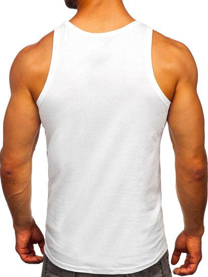 Bijela boxer majica tank top s printom Bolf 14836