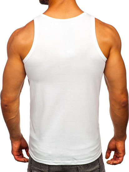Bijela boxer majica tank top s printom Bolf 14837