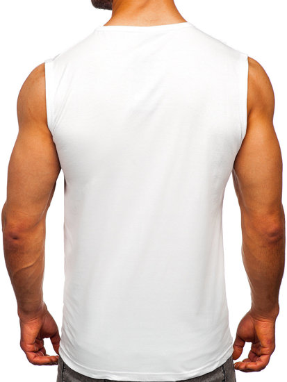 Bijela majica tank top s printom Bolf 14810