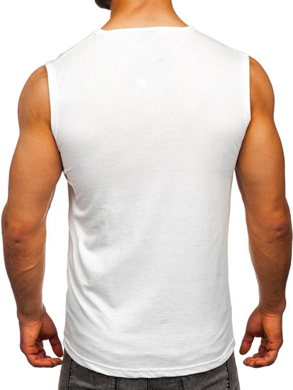Bijela majica tank top s printom Bolf 14815