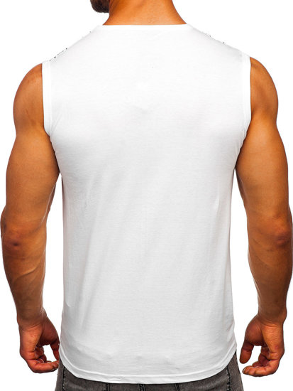 Bijela majica tank top s printom Bolf 14818