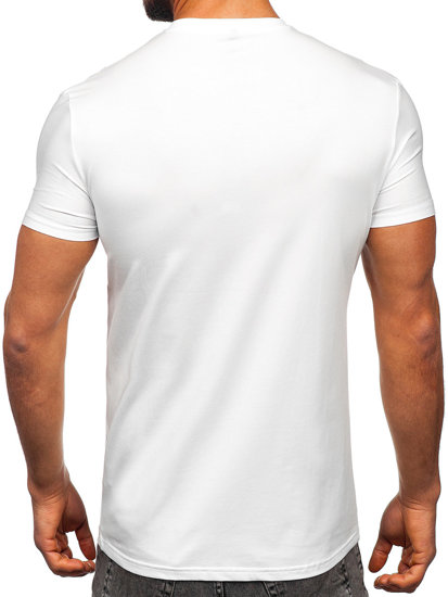 Bijela muška majica s printom sa šljokicama Bolf MT3037