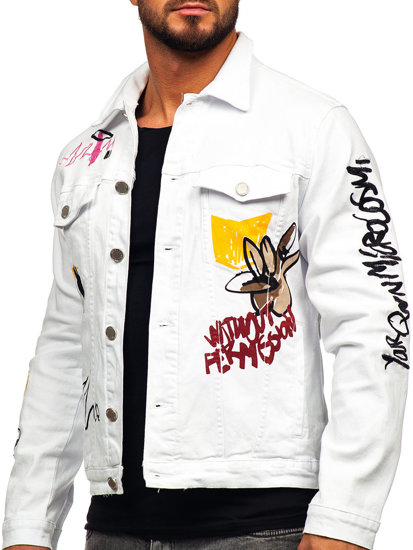 Bijela muška traper jakna Bolf G118
